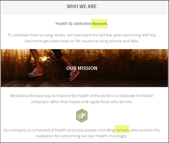 Health I.Q. Landing Page Runners