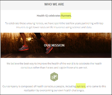 Health I.Q. Runners Landing Page