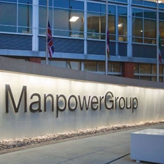 Manpower building and logo