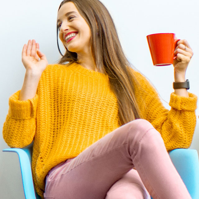 Woman drinking coffee