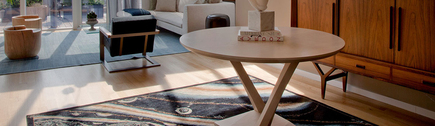 A photo of an office featuring a high-end rug.