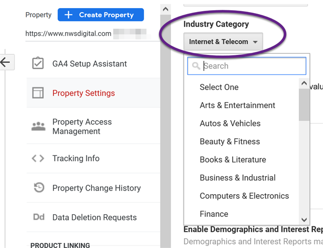 Industry Category List GA