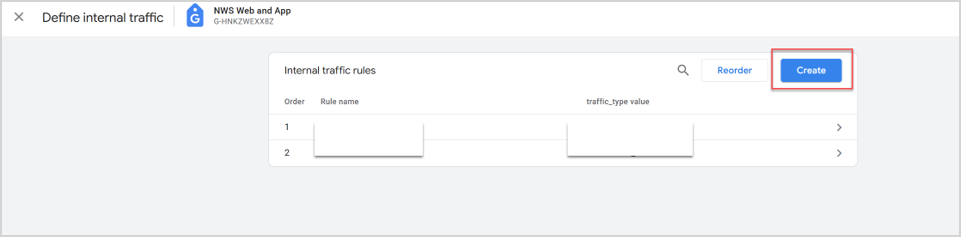 Define internal traffic in GA4