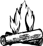 hand-drawn image of a campfiire