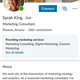 Example of Sarah King's LinkedIn profile highlighting her professional services
