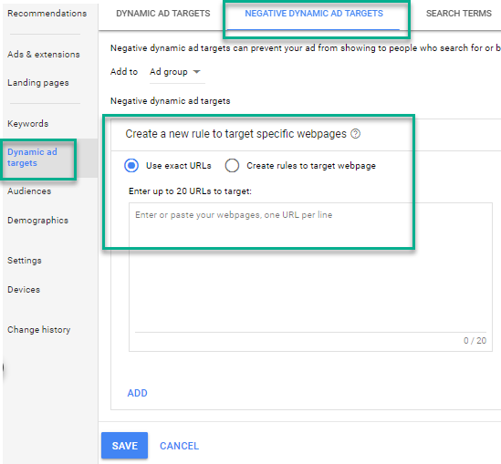 Dynamic Ad Targets