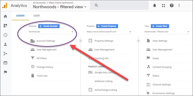 GA Admin Settings