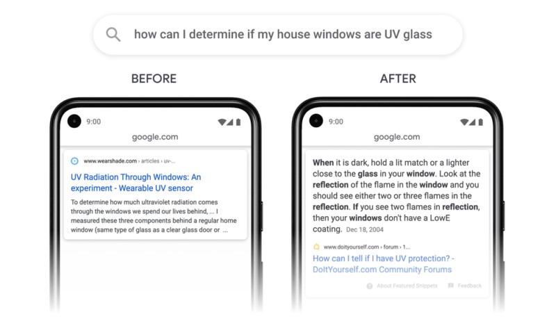 example of how search results will change after the indexing ranking update