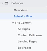 Image showing the Behavior Flow tab in Google Analytics
