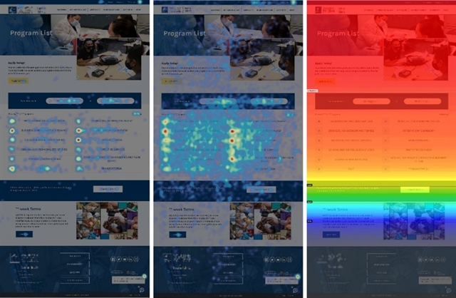 Image of a website heat map