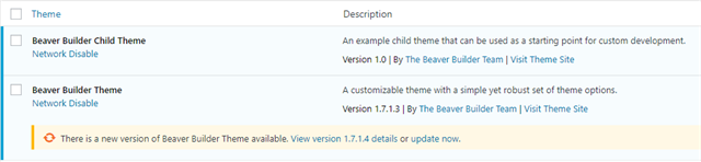 Plugin update view