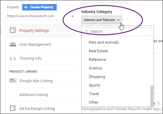 Industry Category List GA