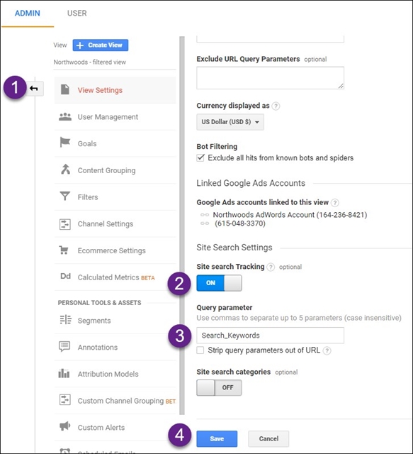 Site Search Results GA