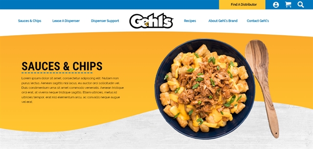 Image from the Gehl's website that incorporates yellow and blue, both bold colors.