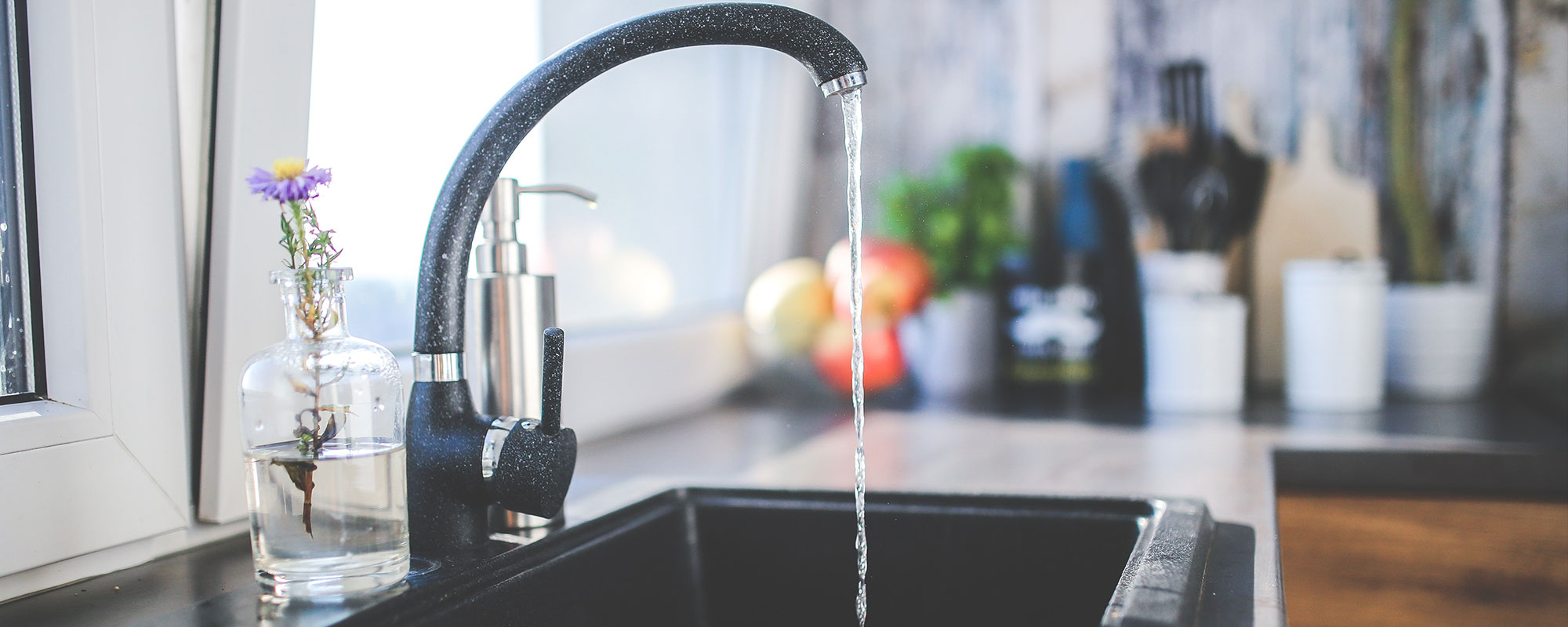 black kitchen sink