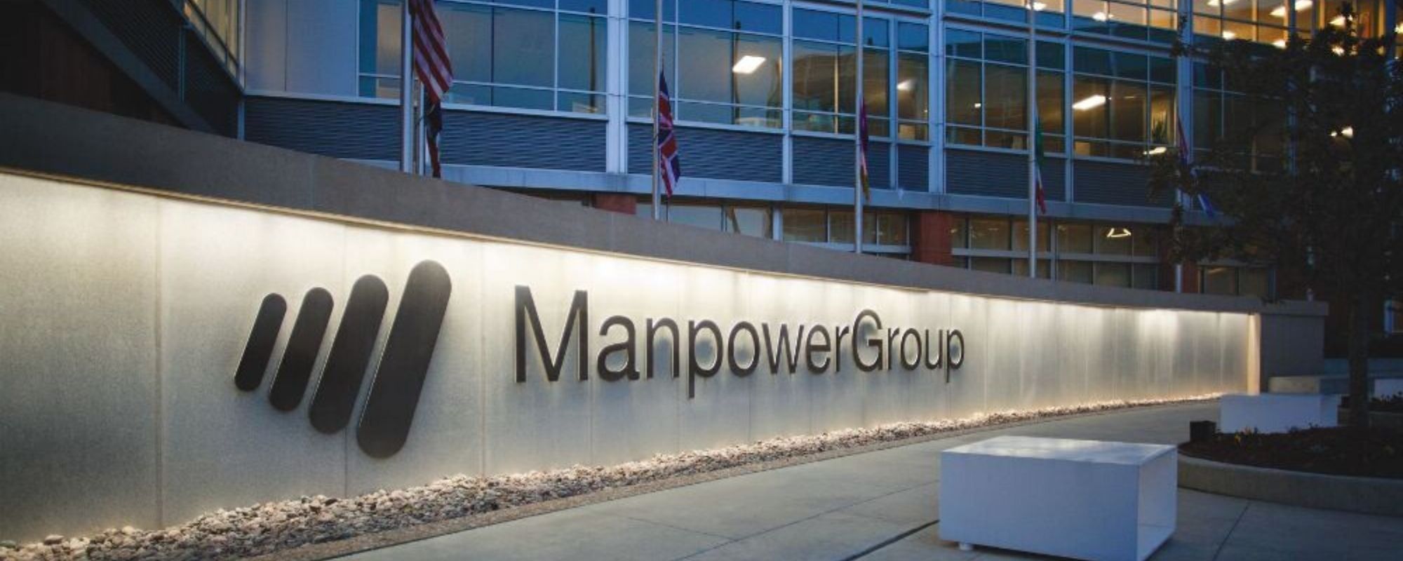 Manpower building and logo