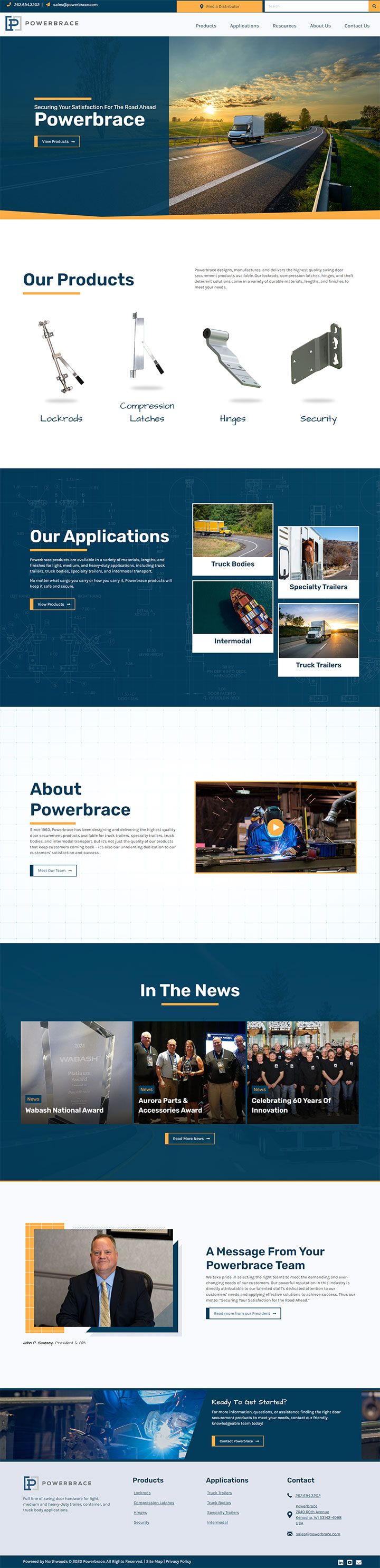 Powerbrace website homepage