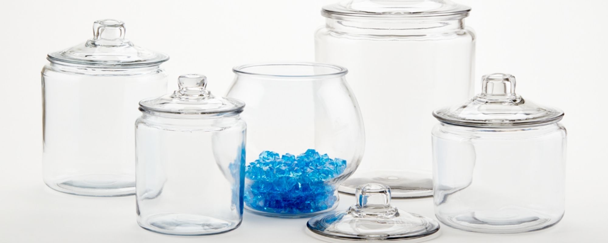 photo of glass jars and lids