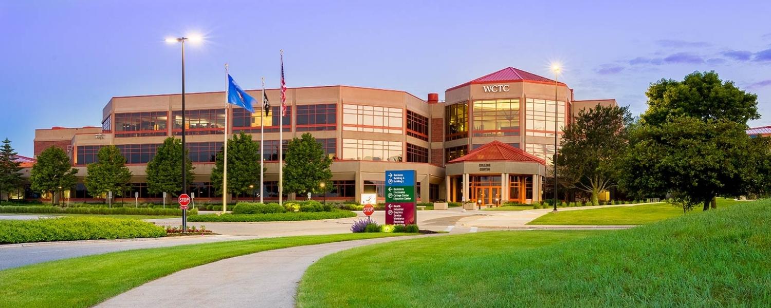 Landscape and college campus building
