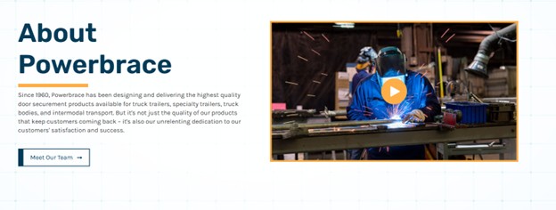 An image from the Powerbrace website showing their employees in action