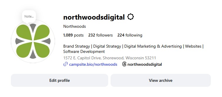 An image of the Northwoods Instagram page