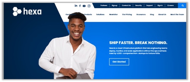 A website page with crowded navigation.