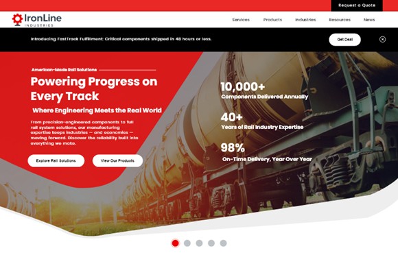 A website page with cluttered UX and competing visual elements.