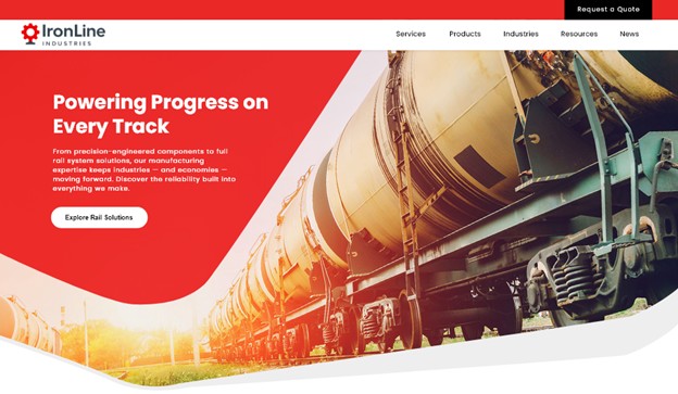 A website with a strong, uncluttered UX featuring a clear headline and single CTA.