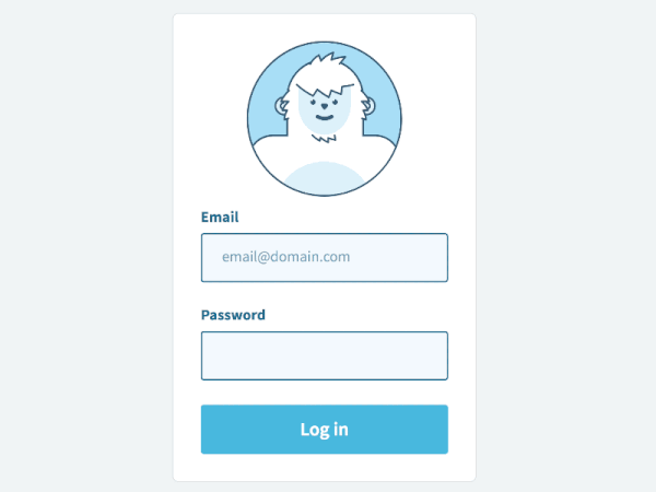 An example of an animated Yeti character that reacts to user reactions on a website