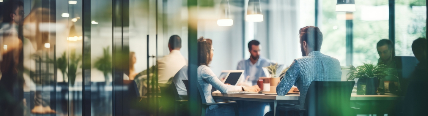Executives working together in a conference room